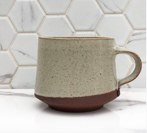 Speckled Eggshell with Red Base Mug