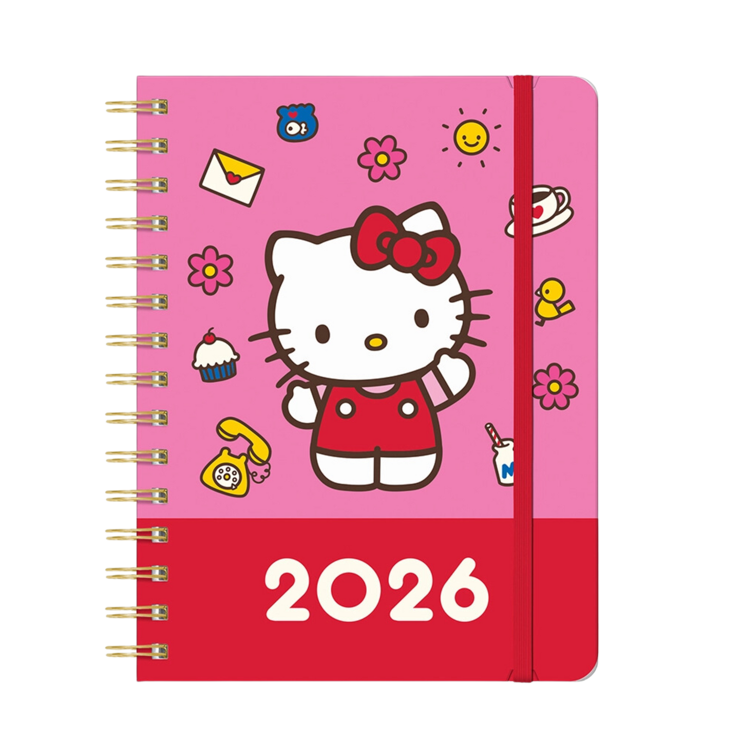 2026 Hello Kitty Playful Pink Deluxe Compact Flexi Planner