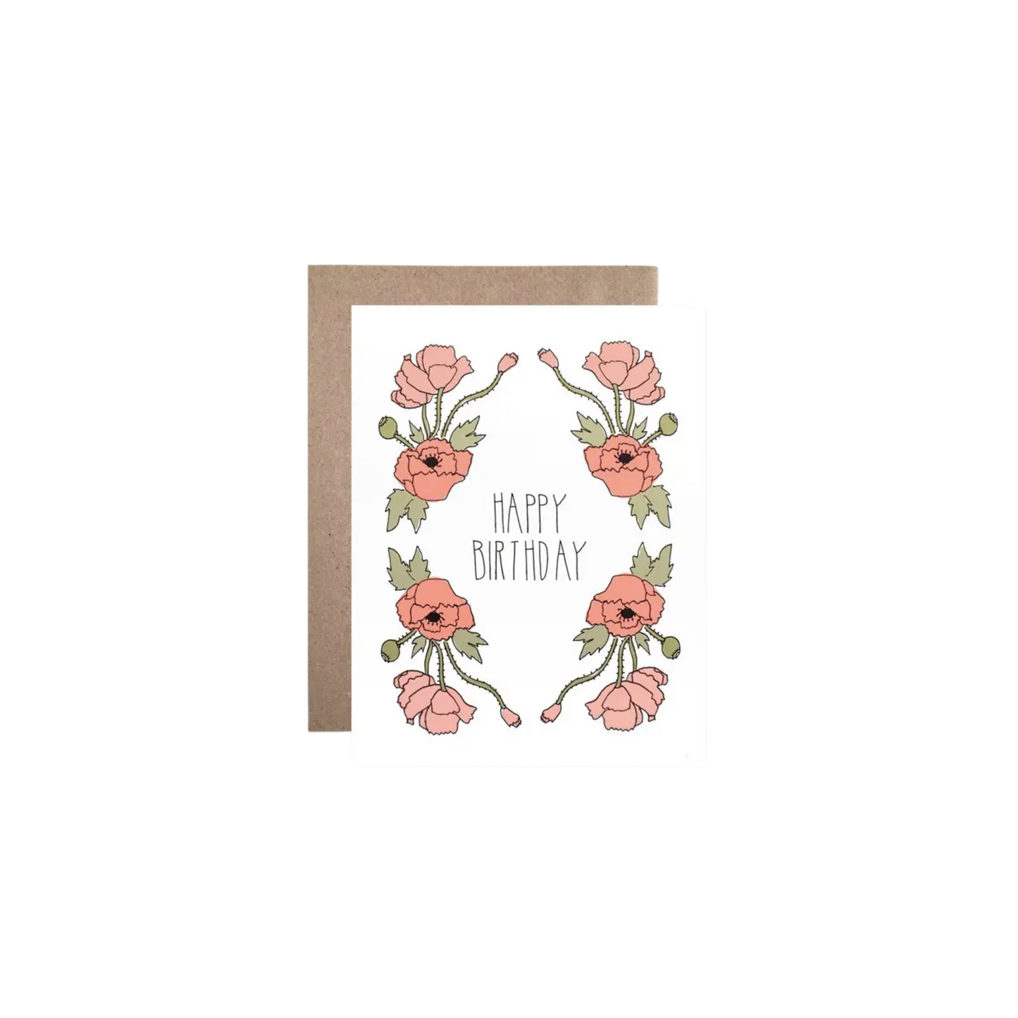 Birthday Poppies Greeting Card