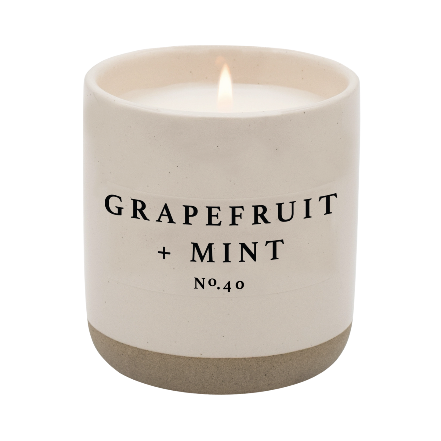 Grapefruit + Mint Soy Candle | Stoneware Candle Jar