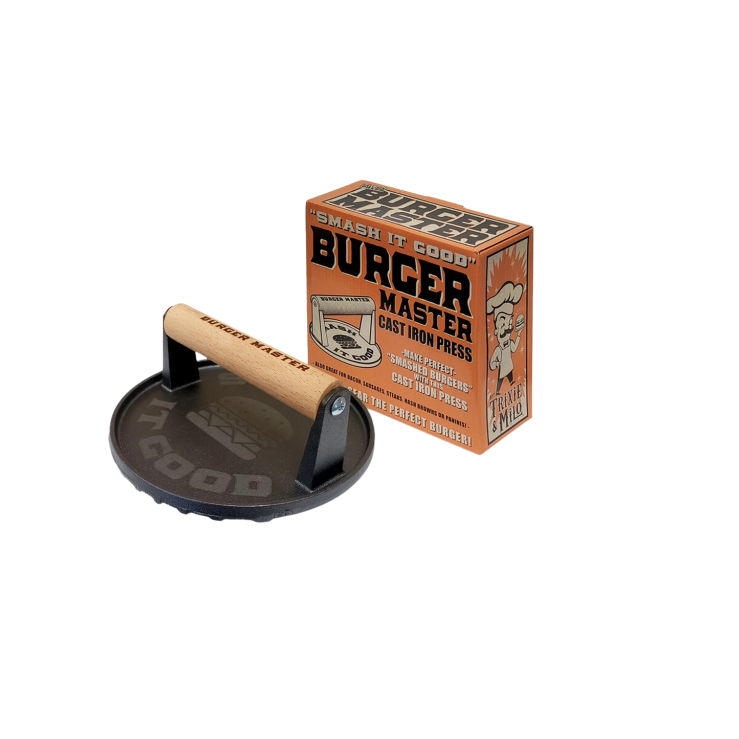 "Burger Master" Cast Iron Grill Press