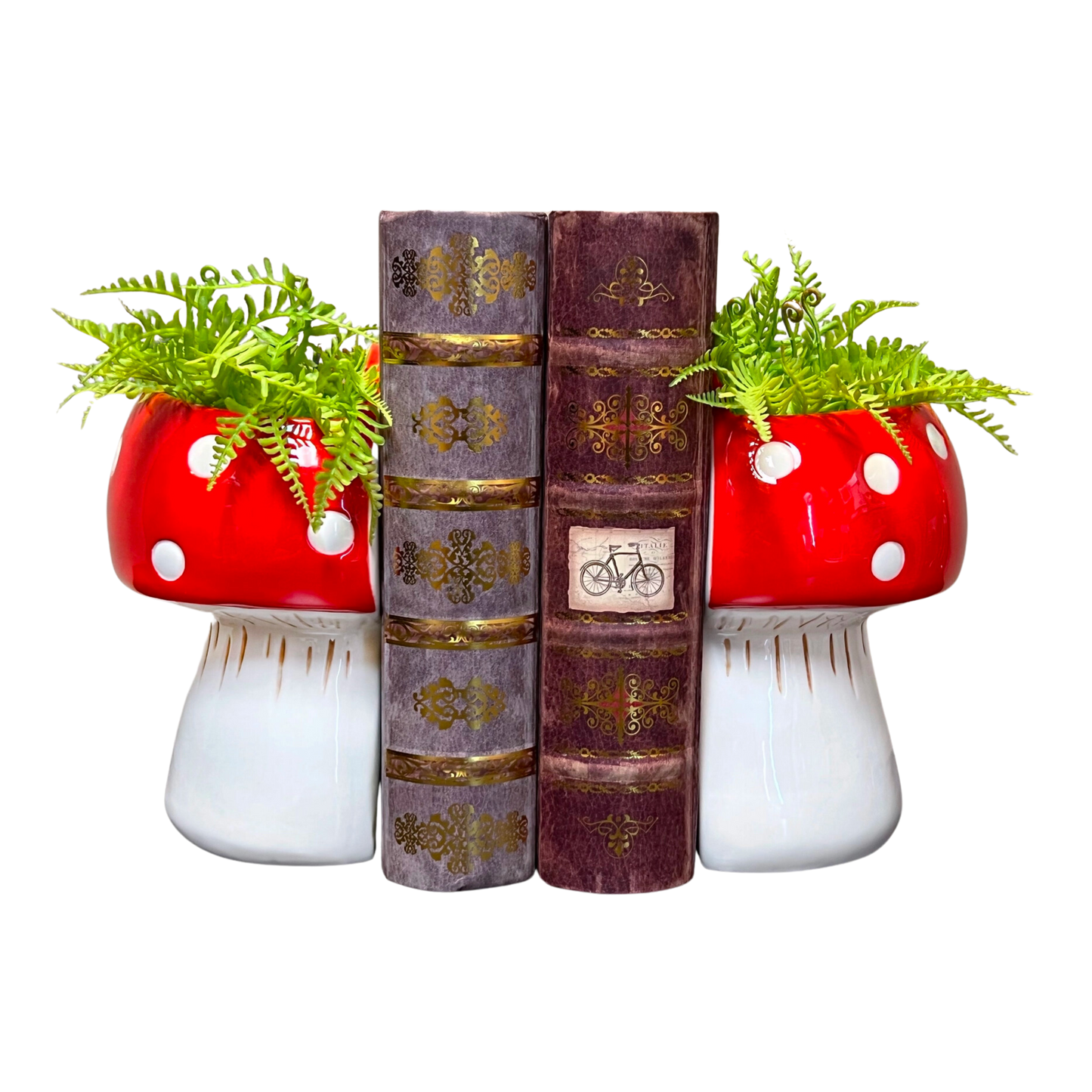 Mushroom Bookend Planters