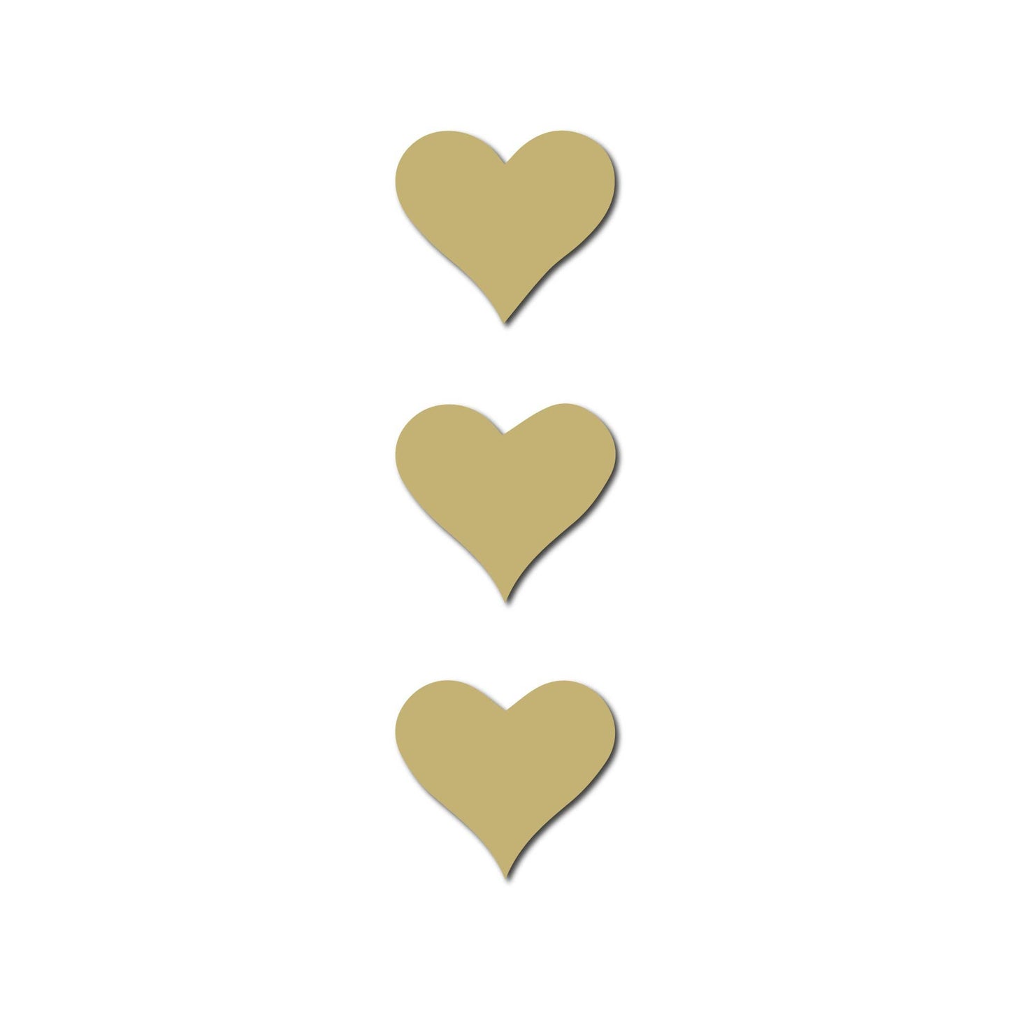 Real Wood Heart Silhouette 3 piece Mini Magnet