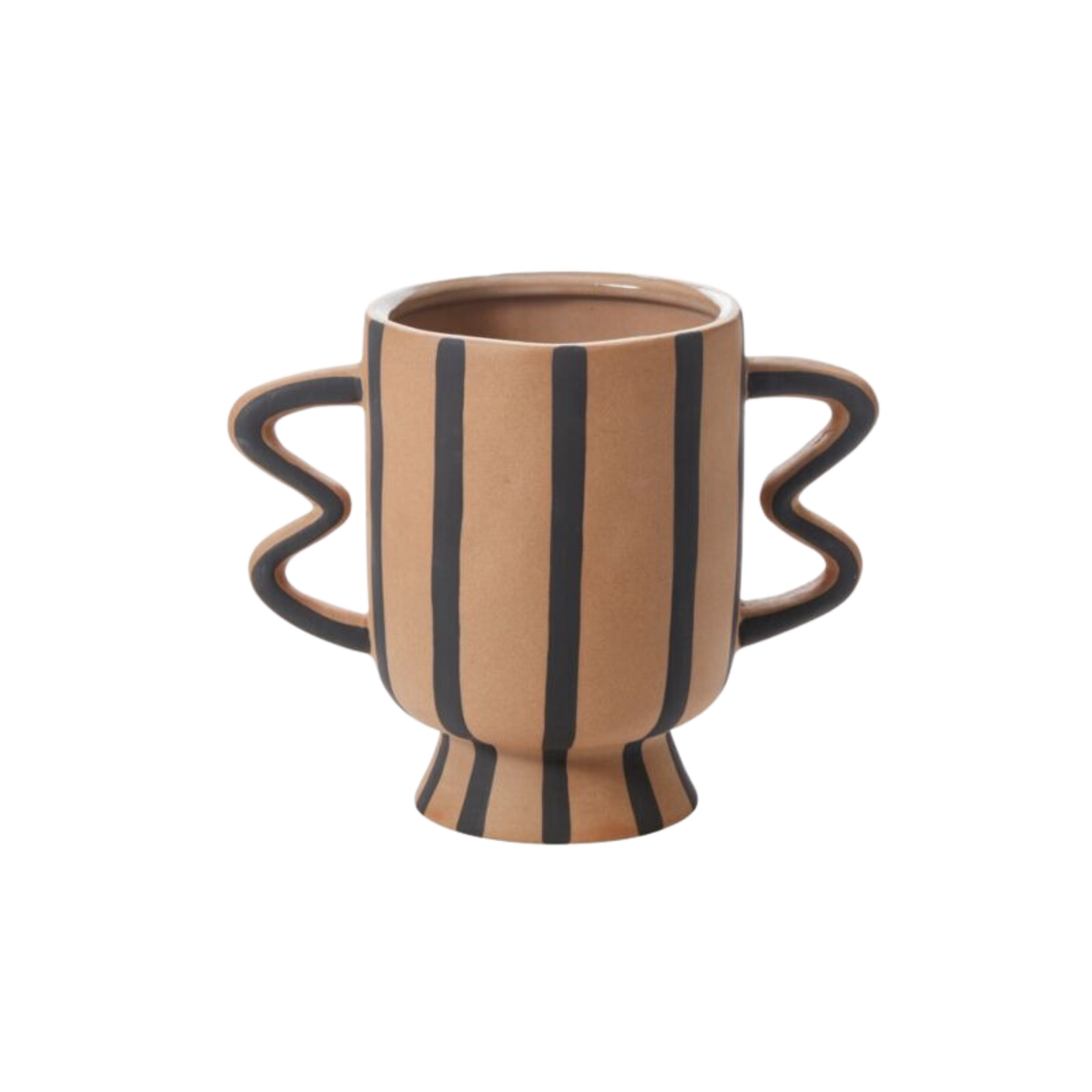 Akimbo Footed Pot - Brown