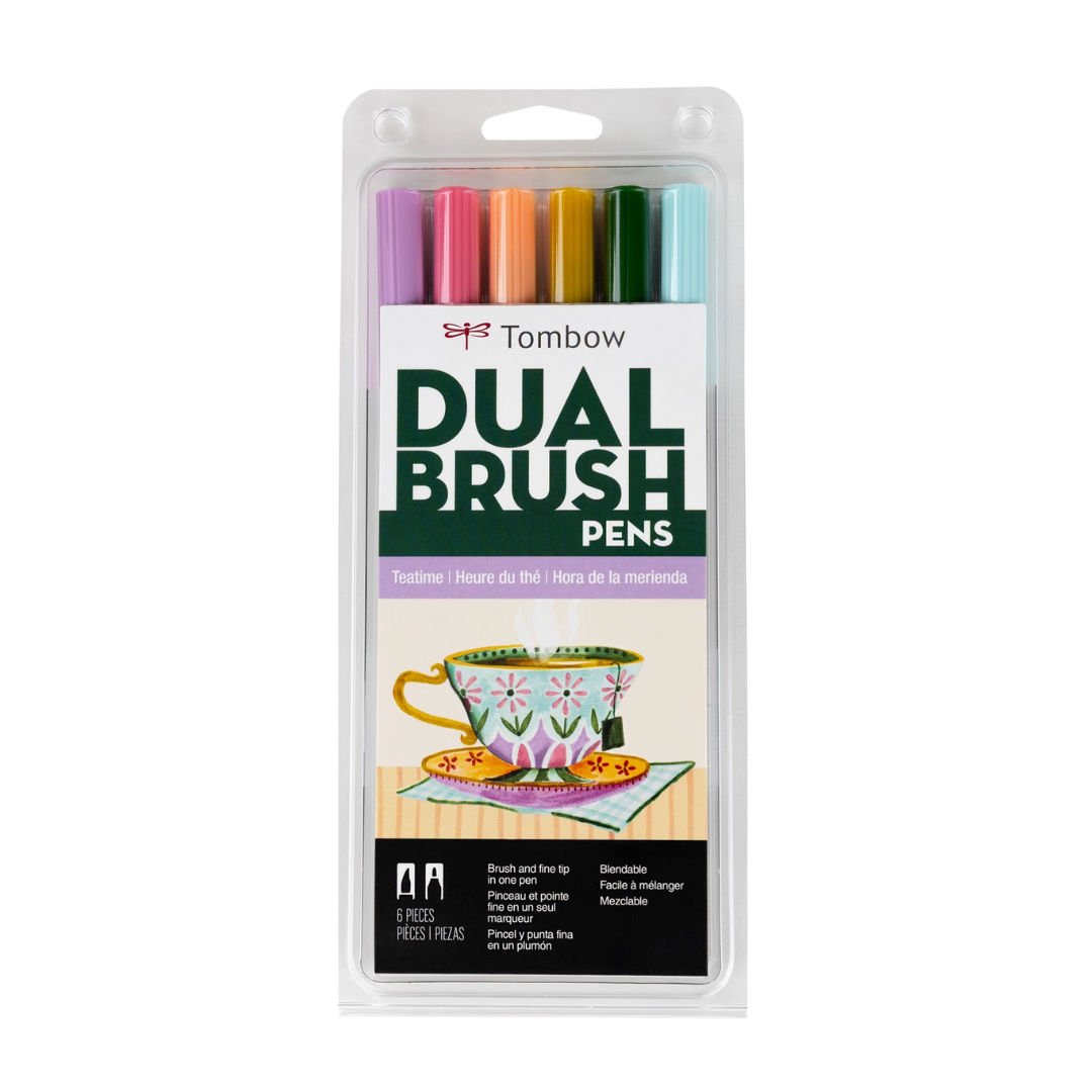 Dual Brush Pen Art Markers: Teatime, 6-Pack
