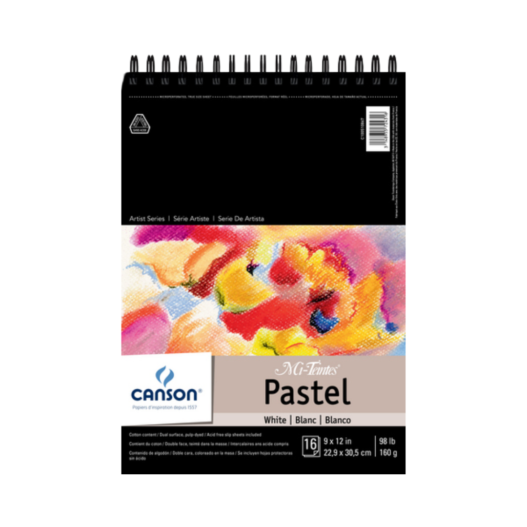 Artist Series Mi-Teintes White / Glassine Pad — 9" × 12"
