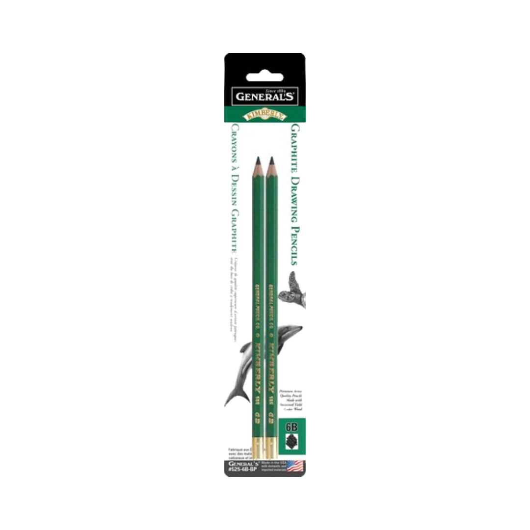General's Drawing Pencil 6B 2-PACK