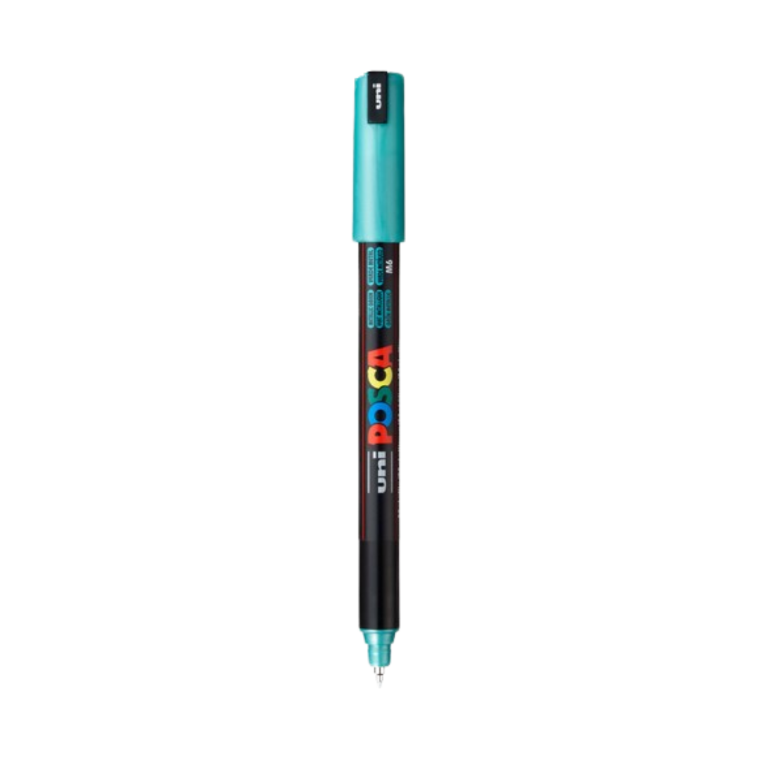 POSCA PC-1MR Acrylic Paint Marker – Extra-Fine Metal Tip Metallic Green