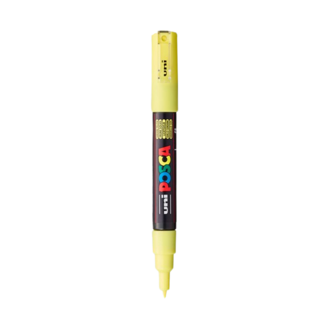 POSCA PC-1M Acrylic Paint Marker – Extra-Fine Tapered Bullet Tip Yellow
