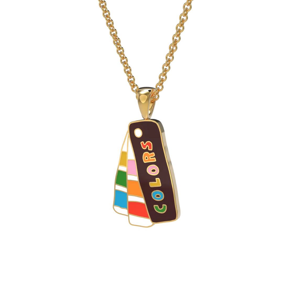Color Swatch Book Pendant Necklace