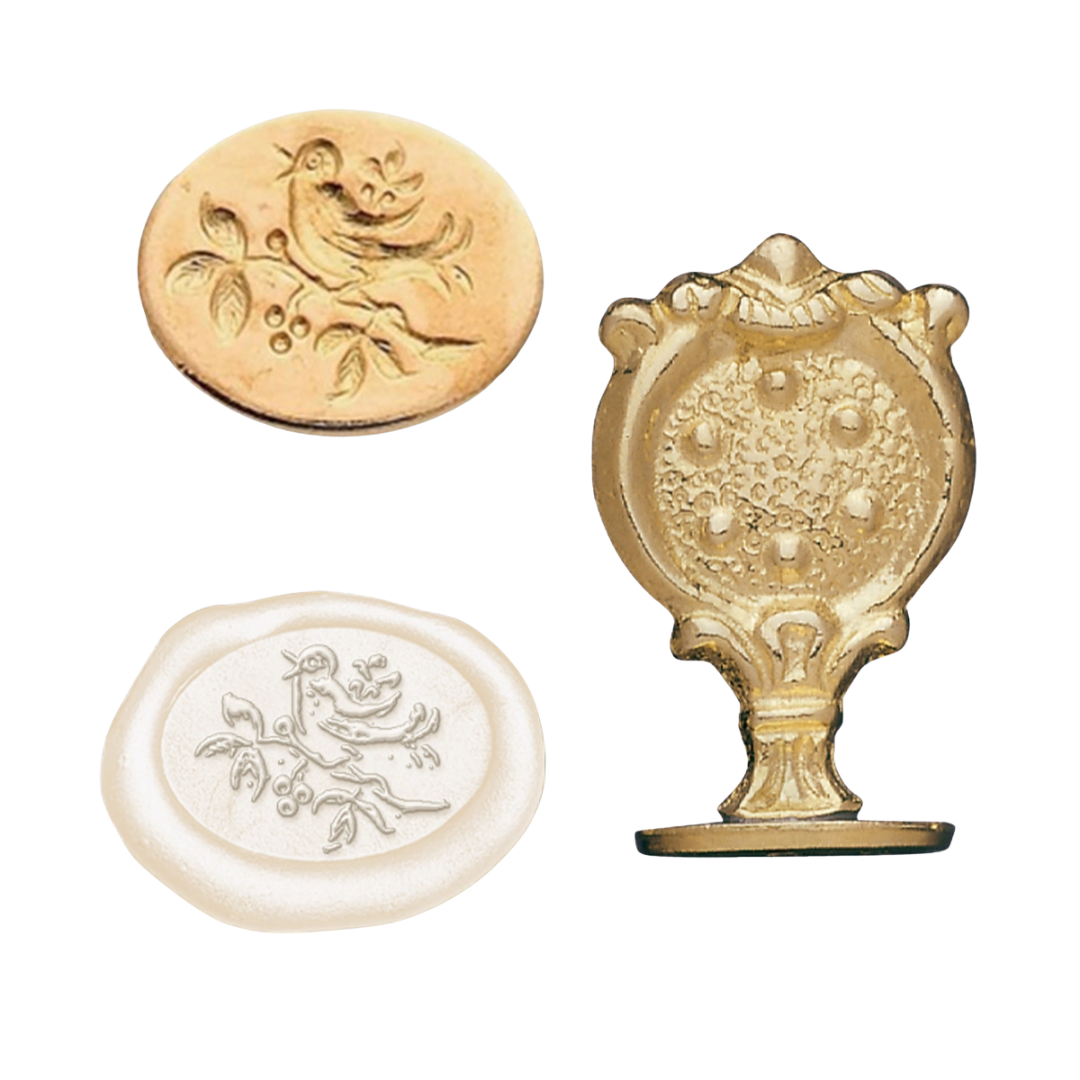 Florentine Brass Wax Seal Stamper β Song Bird