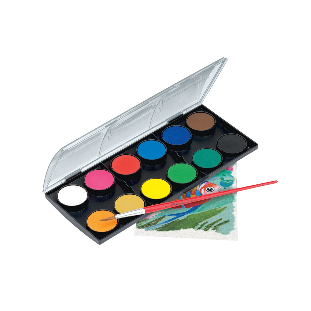 Watercolor Paint Pan Set - 12 Highly Pigmented Colors