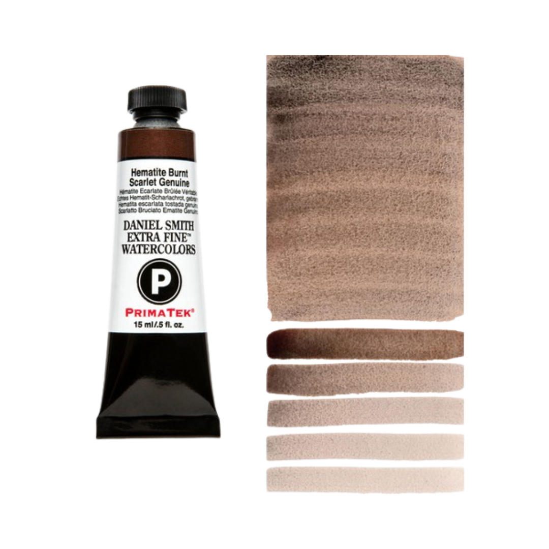 Daniel Smith Extra Fine Watercolor ā Primatek Hematite Burnt Scarlet Genuine (15 ml)
