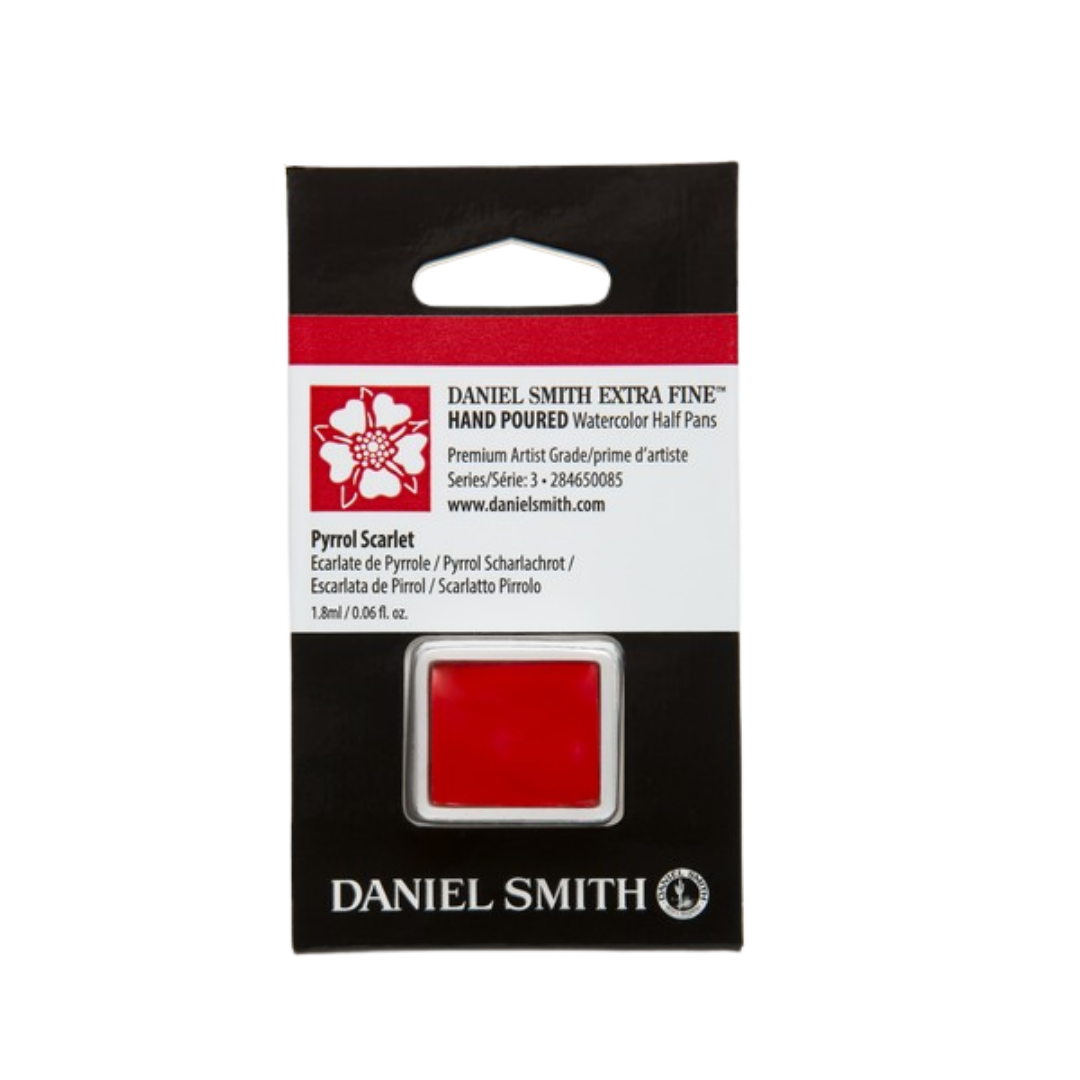 Daniel Smith Hand Poured Watercolor Half Pan — Pyrrol Scarlet