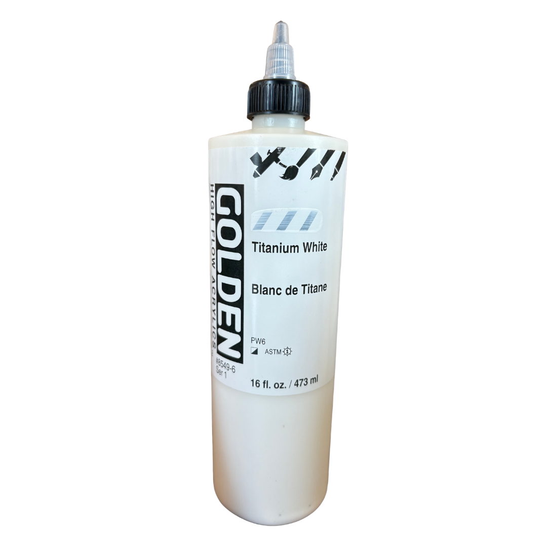 Golden High Flow Acrylic Paint 16oz - Titanium White