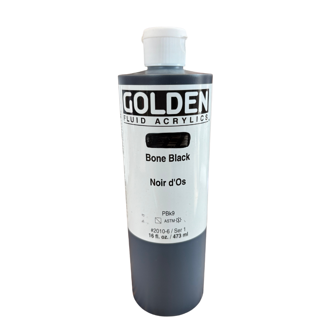 Golden Fluid Acrylic Paint 16oz - Bone Black