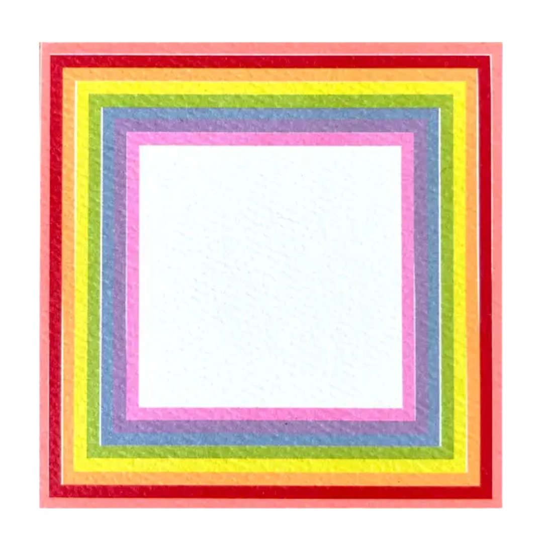 48 Pack / Rainbow Banner Square Notes