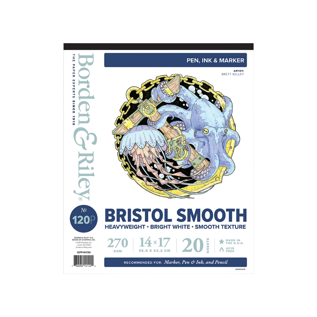 Borden & Riley 120P Bristol Pad - 14" x 17"