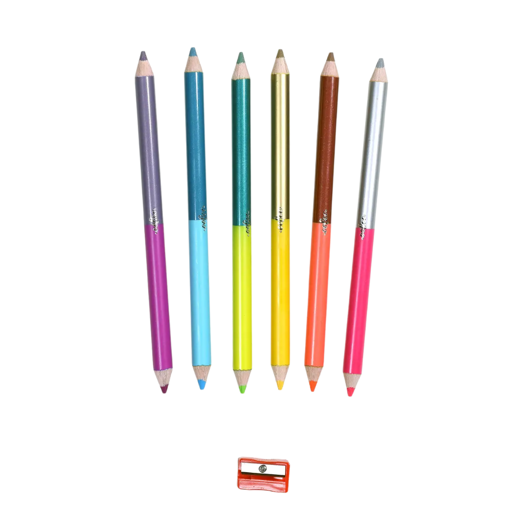 Butterflies 6 Jumbo Double-Sided Pencils