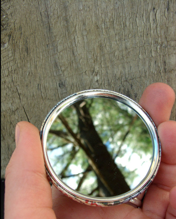 Asleep in the Quilted Forest: The Fox - Pocket Mirror