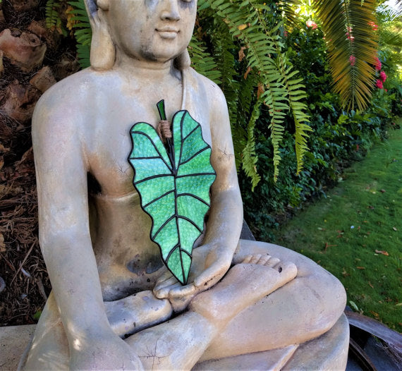 Stained Glass Elephant Ear Leaf