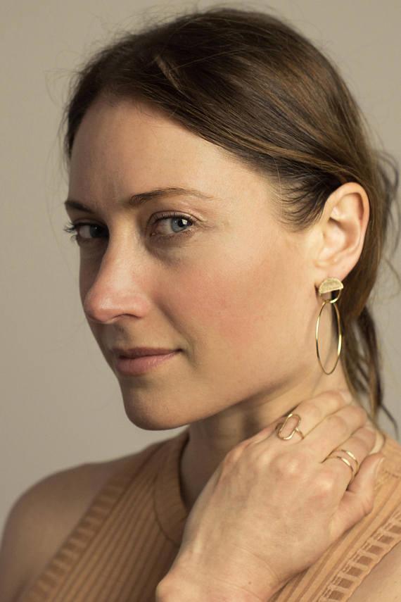Abri Brass Hoop Earrings