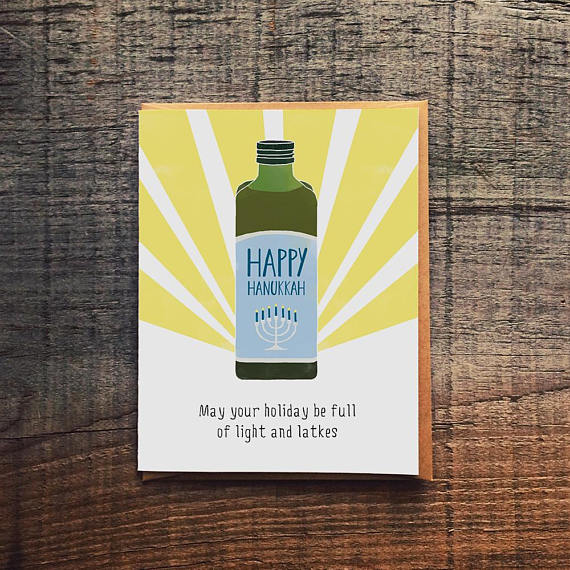 Light and Latkes Holiday Greeting Card