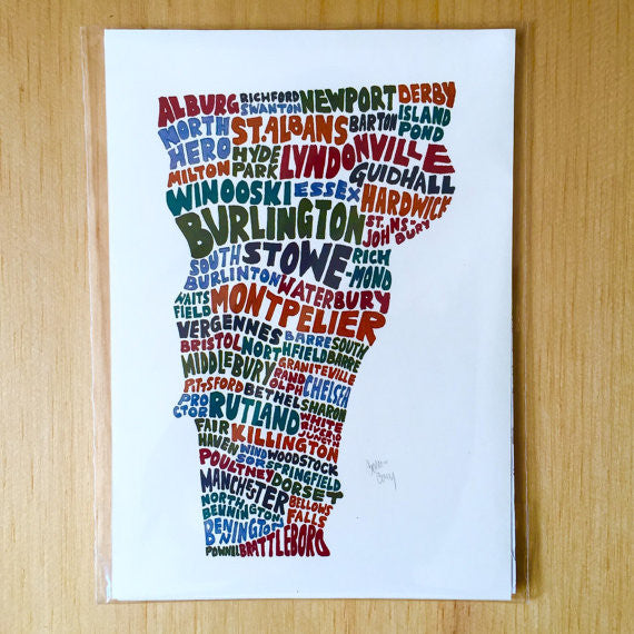 Towns of Vermont 8x10 Art Print