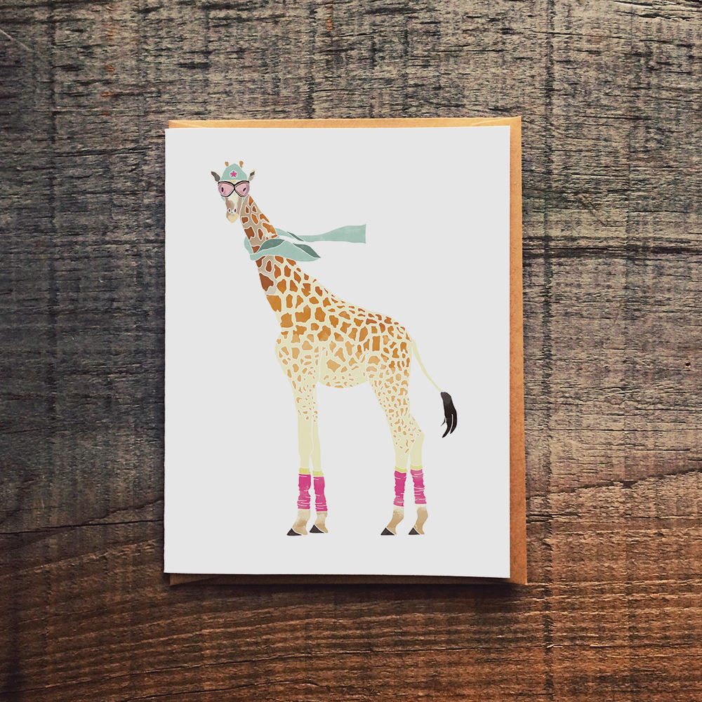 Giraffe Wearing Leggings Everyday Card