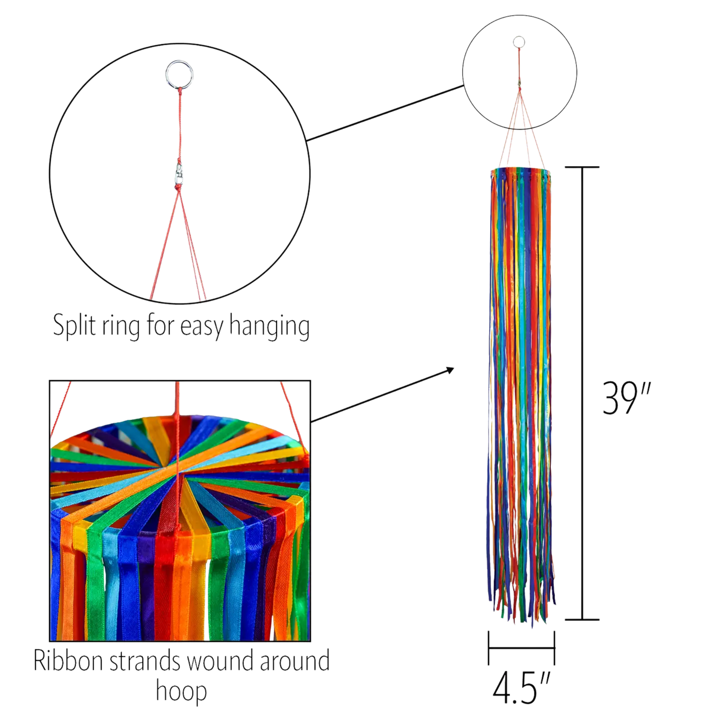 Rainbow Ribbon Windsock