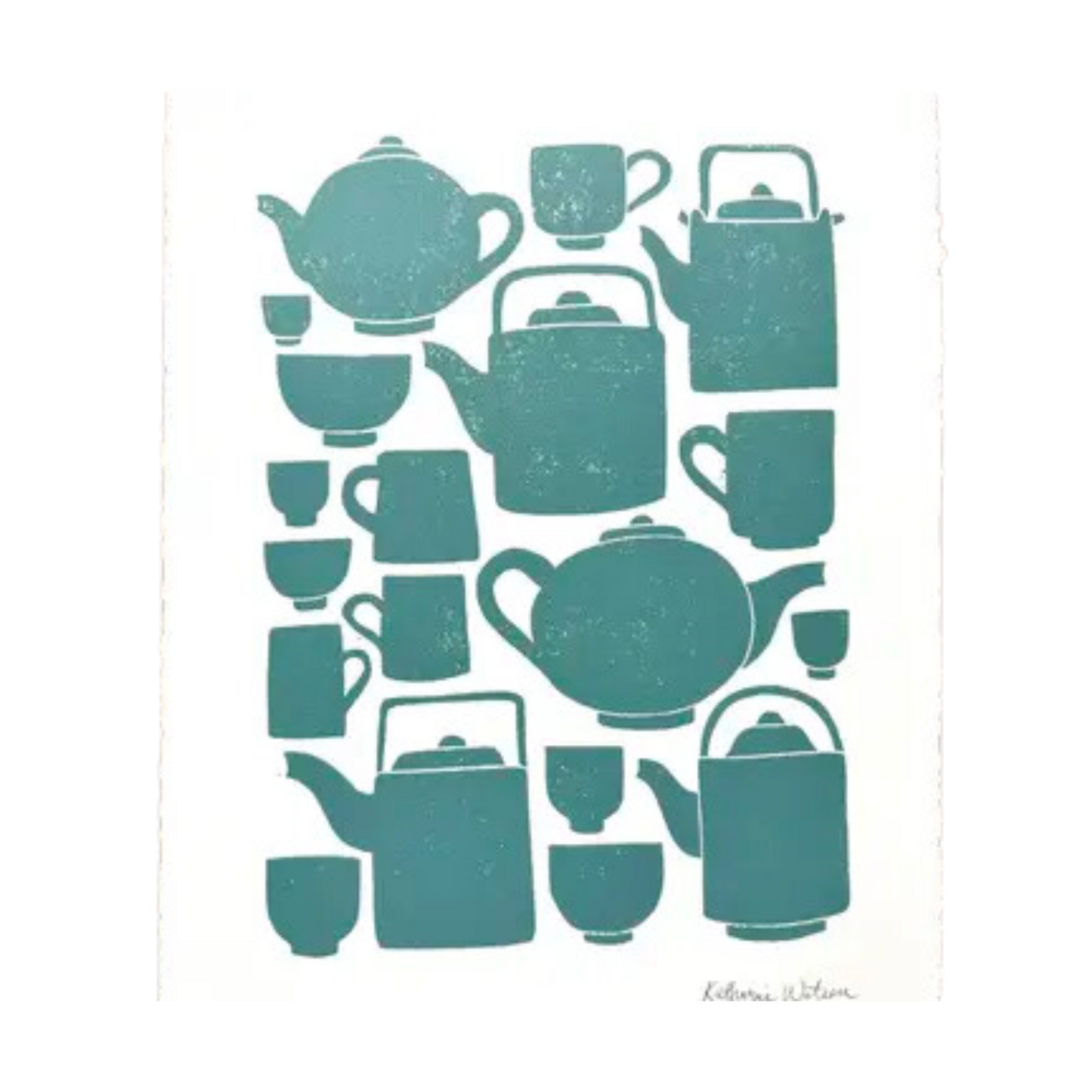Hand Block Printed Tea Set Art Print No. 2780
