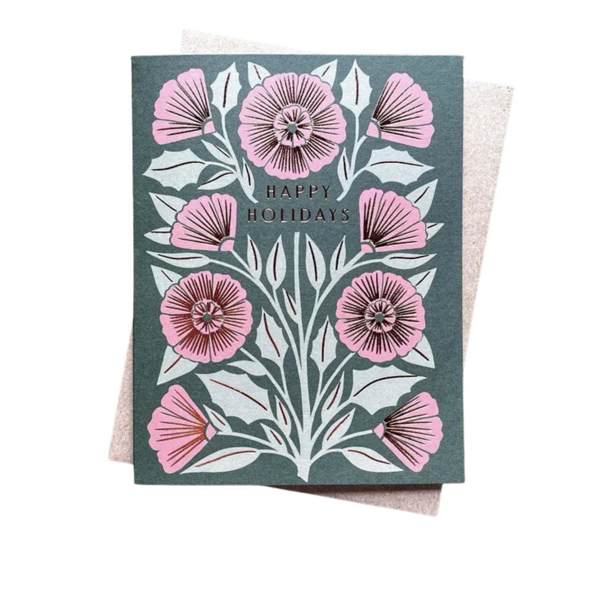 "Happy Holidays," Foil Stamped Card