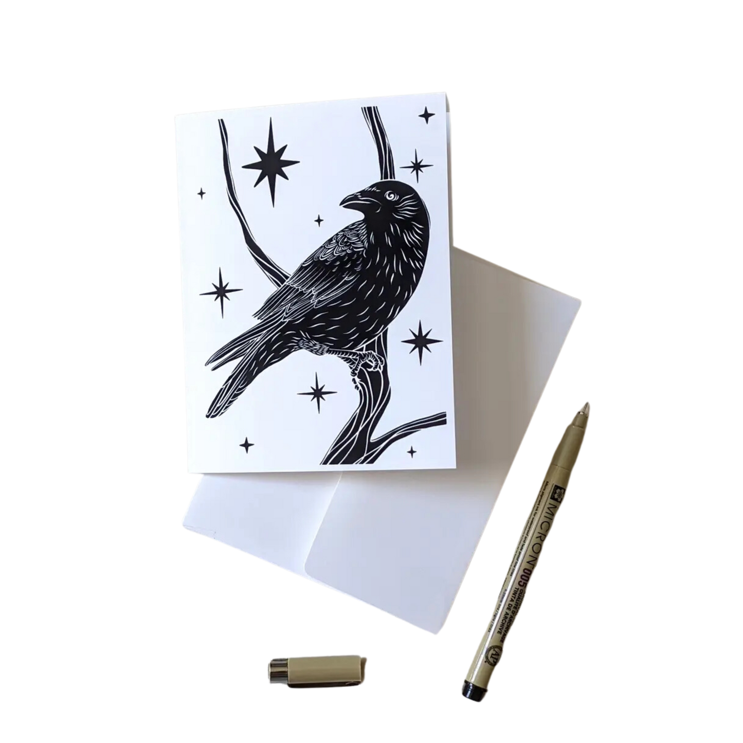 "Celestial Crow" Notecard
