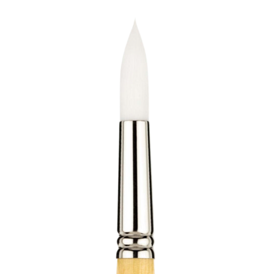Snap White Taklon Short Handle Round 0