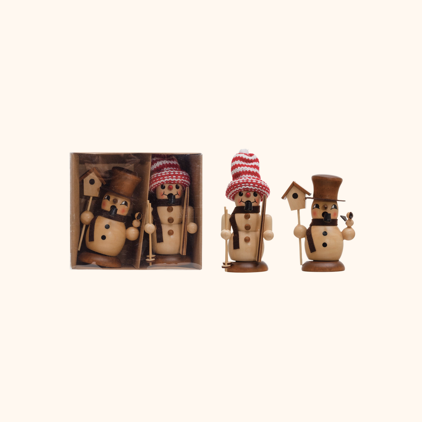 Snowman Smoker Incense Burners, Boxed Set of 2