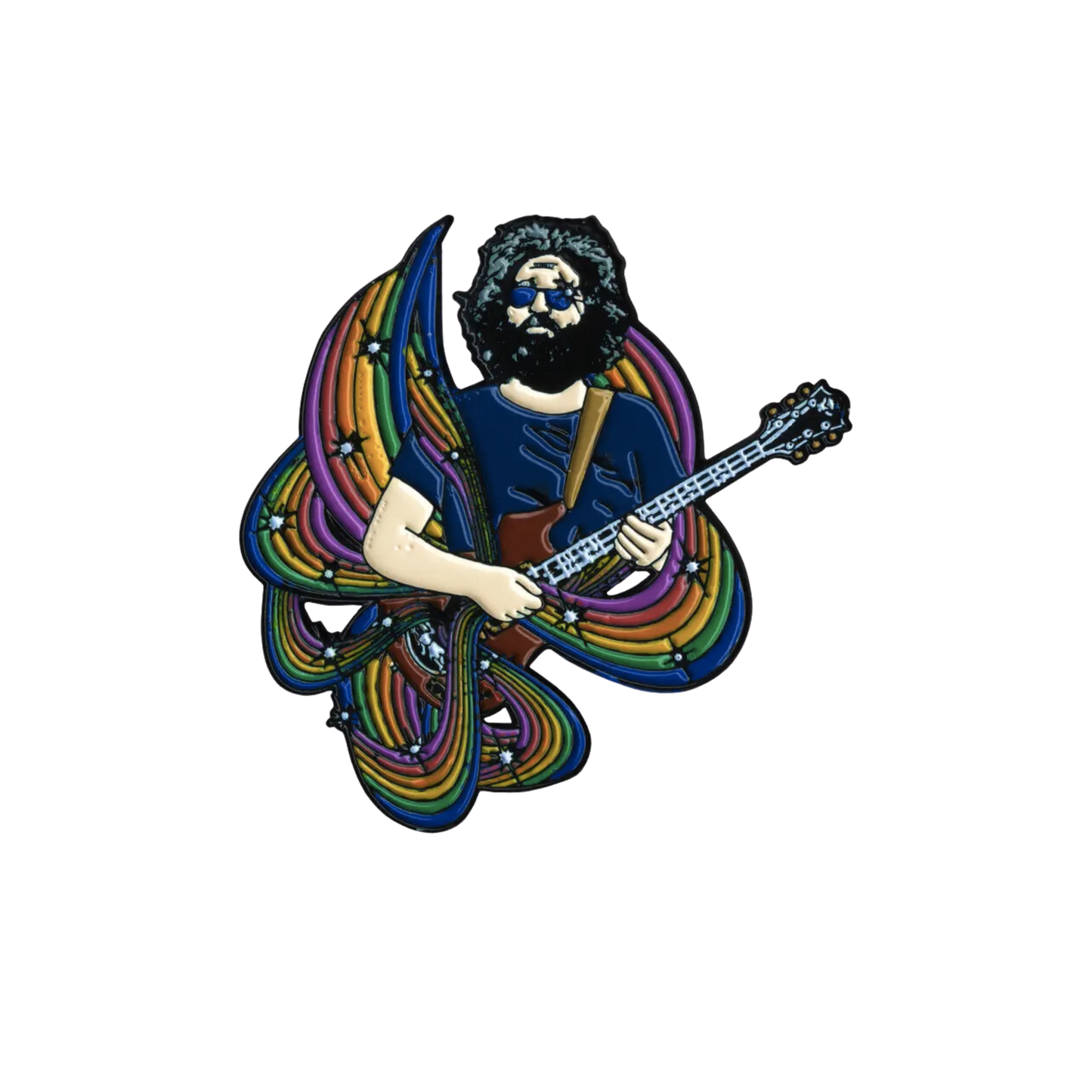 Jerry Garcia Playing Guitar Enamel Pin