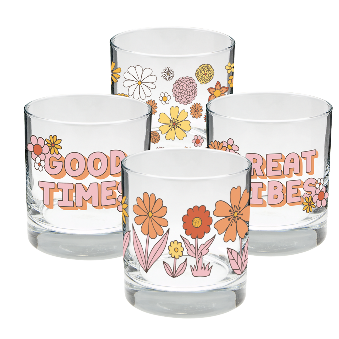 Flower Power Rocks Glasses Sets