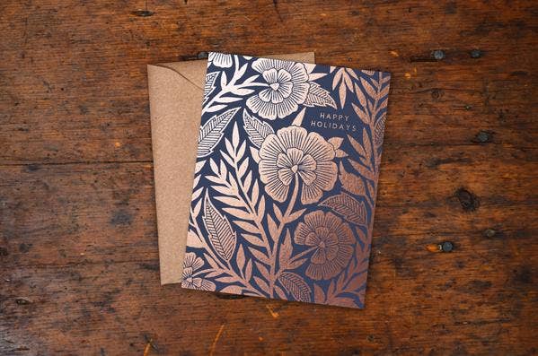 Happy Holidays Foil Stamped Greeting Card
