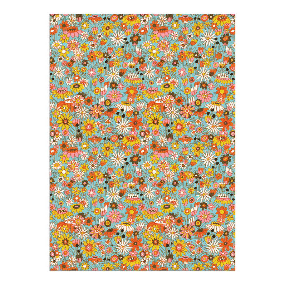 Groovy Bloom Gift Wrap Sheet