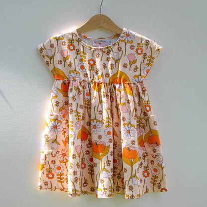 Cream Retro Vintage Fall Dress