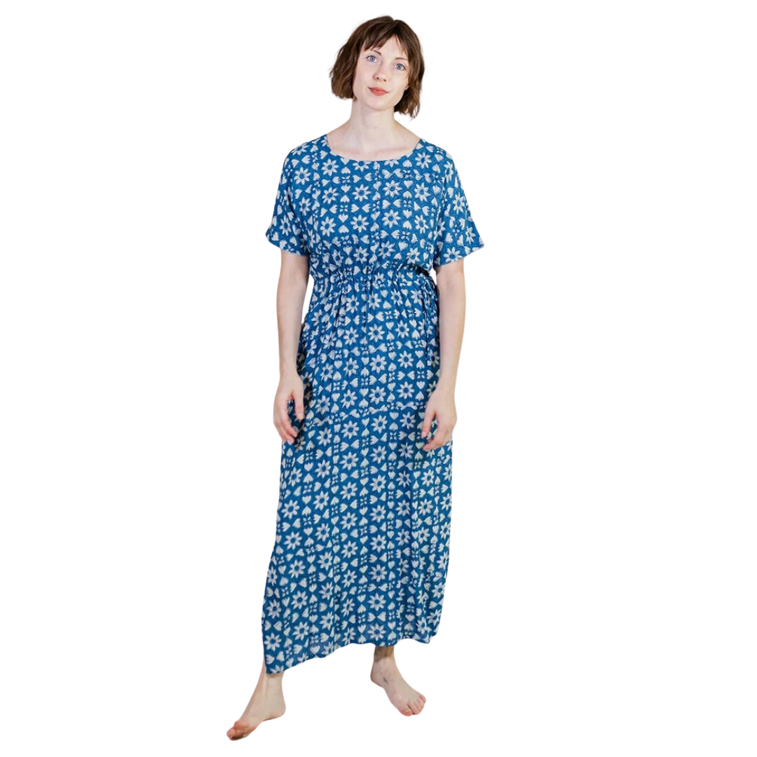 Aimee Maxi Dress Indigo Heart Floral