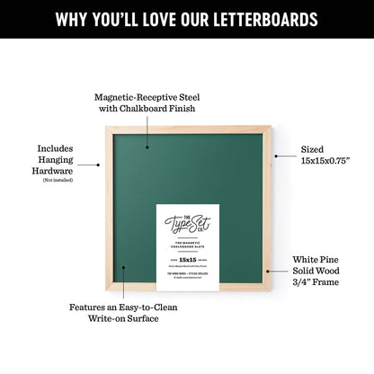 15x15 Green Magnetic Chalkboard