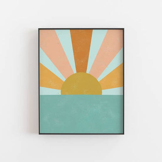 11x14 Sun Beam Ocean Art Print