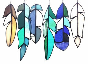 Falcon Stained Glass Feather- Sky Blue