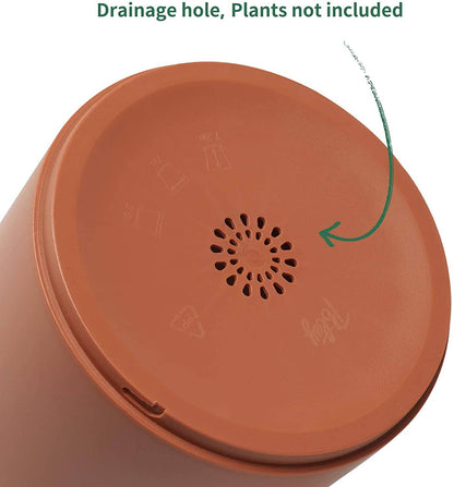 Terracotta Plastic Pot with Saucer