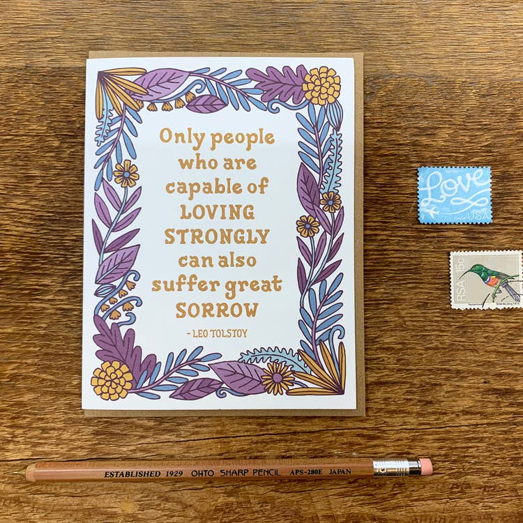 Tolstoy Quote Sympathy Greeting Card
