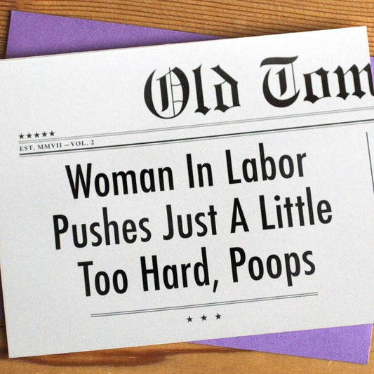 Woman in Labor Baby Card