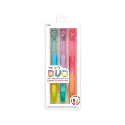 Writer's Duo Double-Ended Fountain Pens + Highlighters (Set of 3)