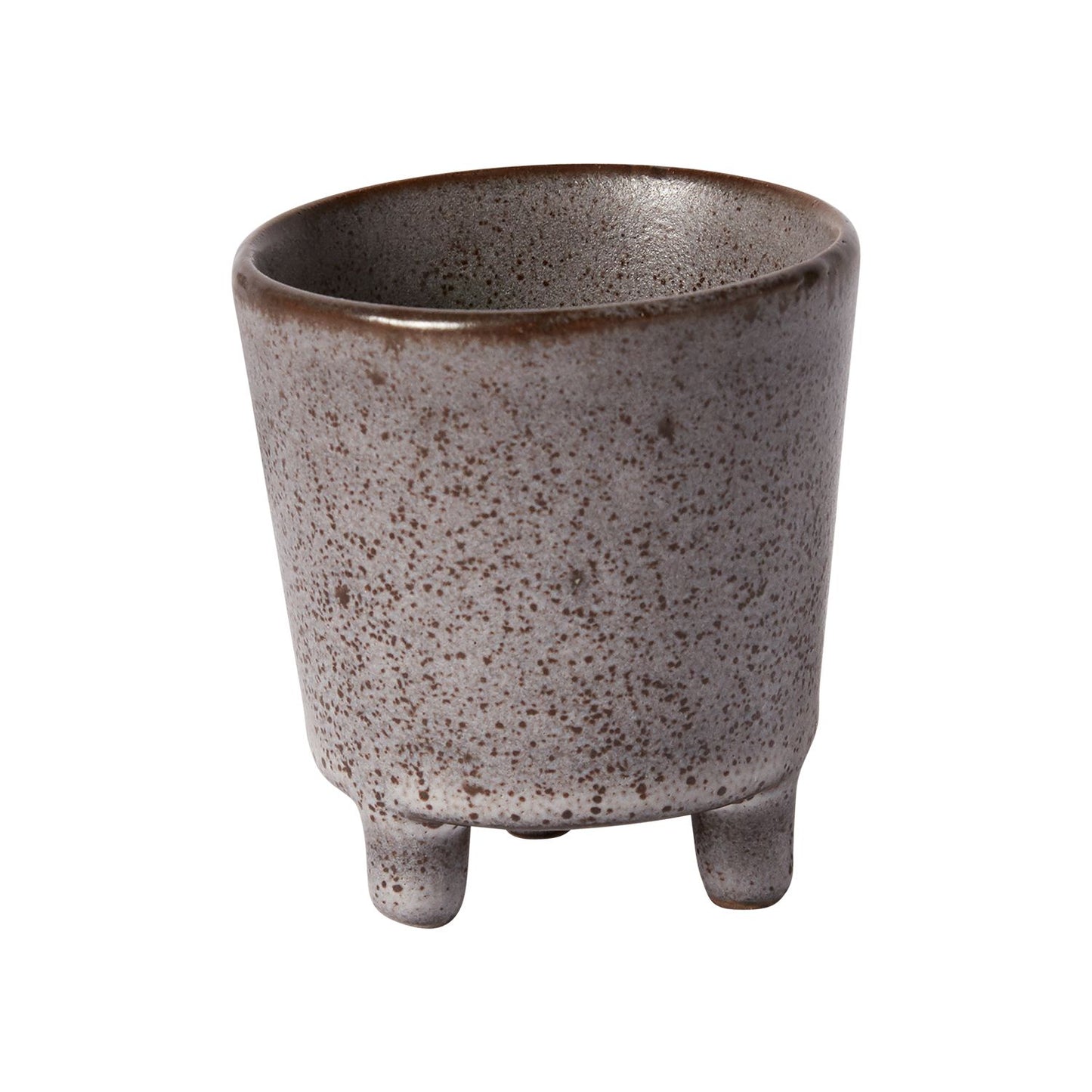 Charcoal Glaze Footed Pot