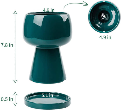 4.9 Inch Modern Teal Ceramic Flower Pot